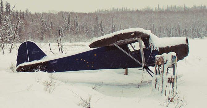 plane in snow